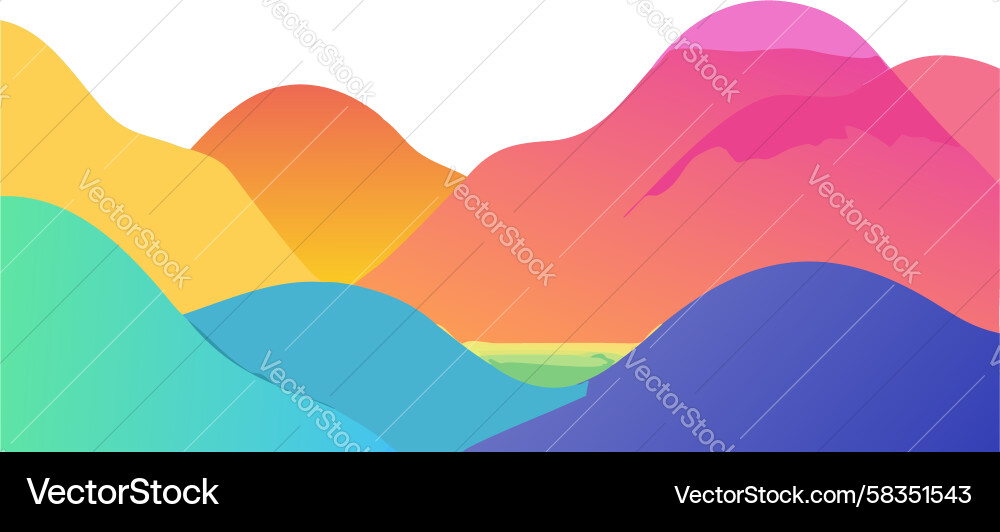 Dynamic Gradient Mountain Chart Vector Image