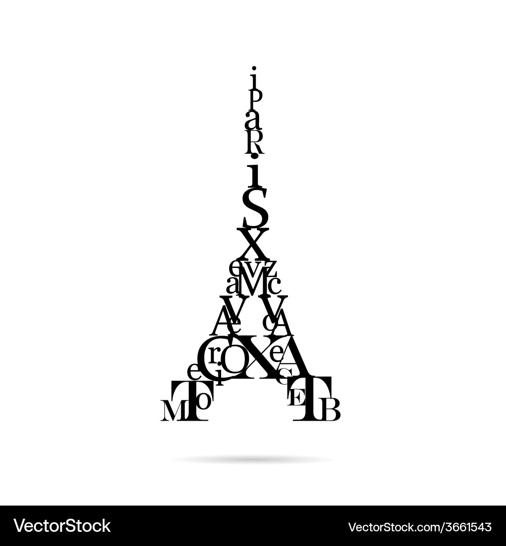 Eiffel Tower Typography vector image