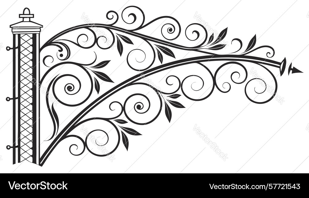 Elegant wrought iron scrollwork design element Vector Image