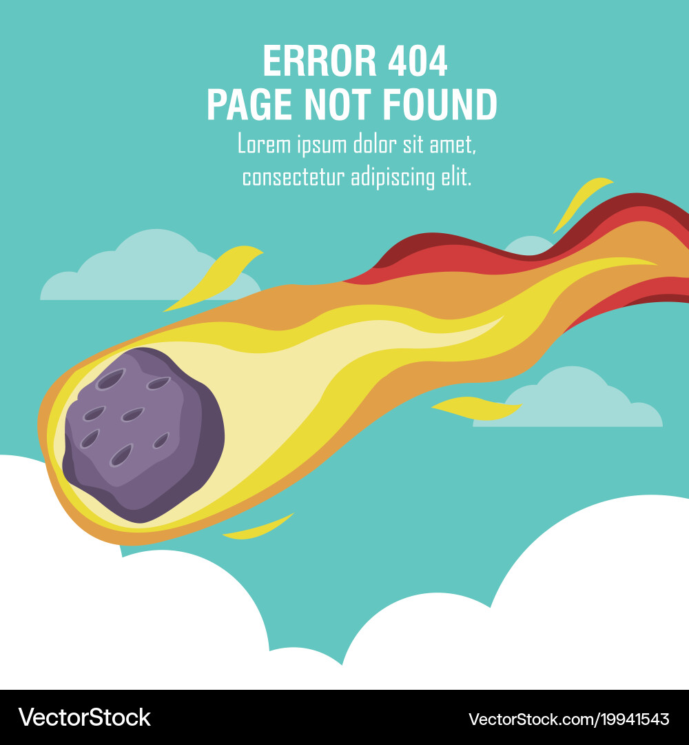 Error 404 meteor theme Vector Image