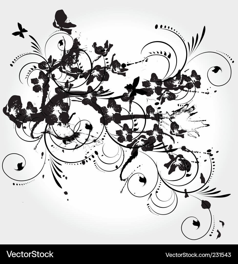 Floral Grunge Swirls Vector Image