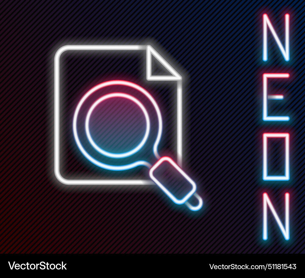 Glowing neon line search concept with folder icon Glowing neon line search concept with folder icon vector image