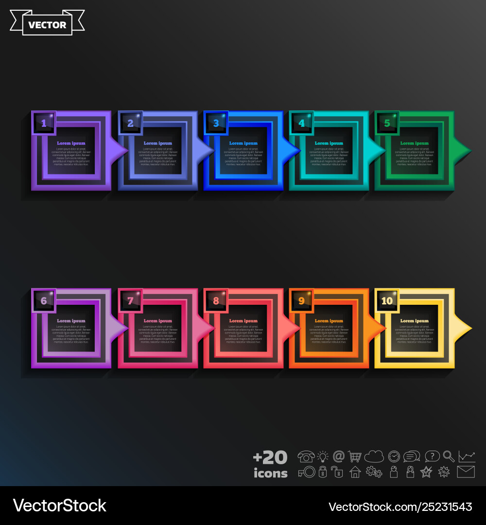 Infographic design list with colorful square Infographic design list with colorful square vector image