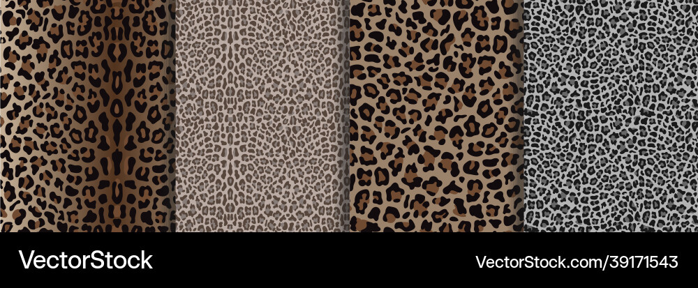 Leopard Seamless Pattern Set vector image