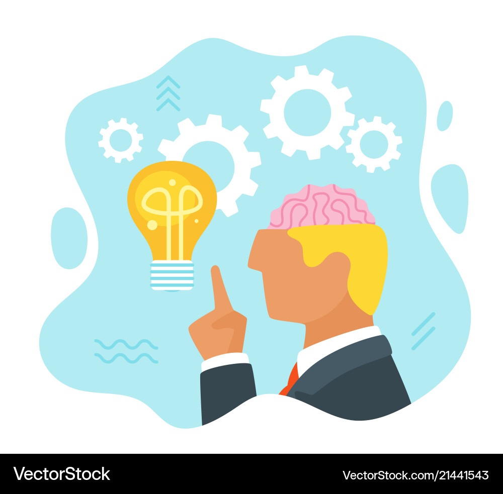 Man having an idea Man having an idea Vector Image