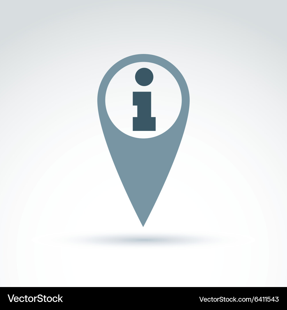 Map pointer with an info icon place location vector image