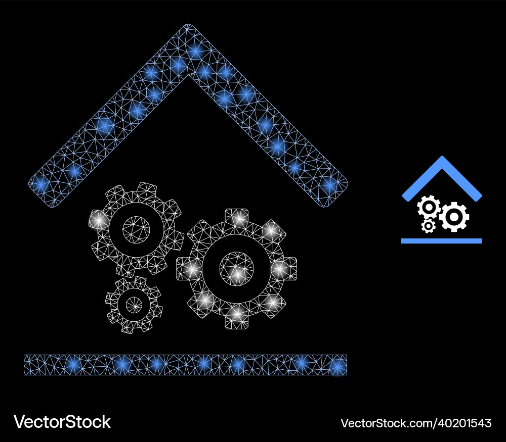 Mesh web engine service garage with magic Mesh web engine service garage with magic vector image