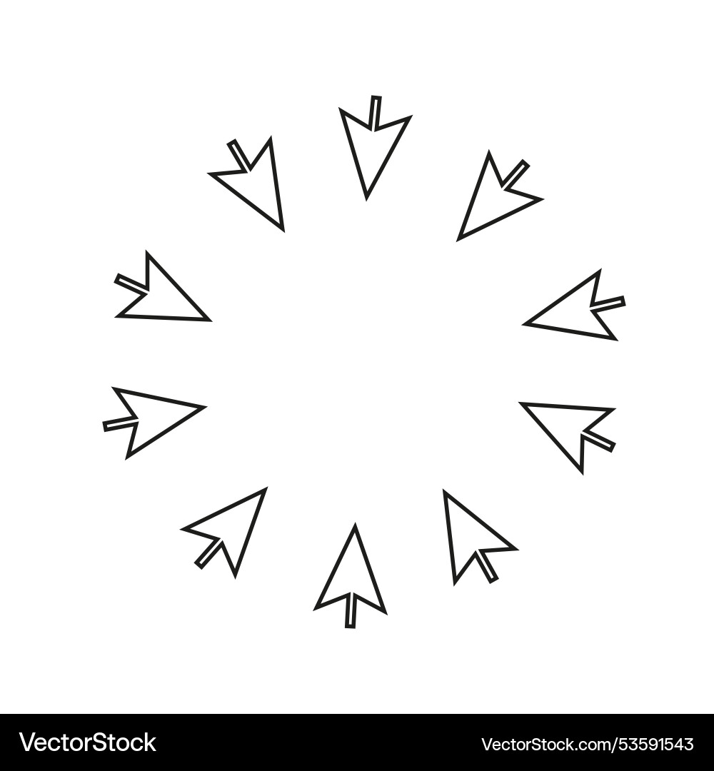 Modern pointer circle frame vector image