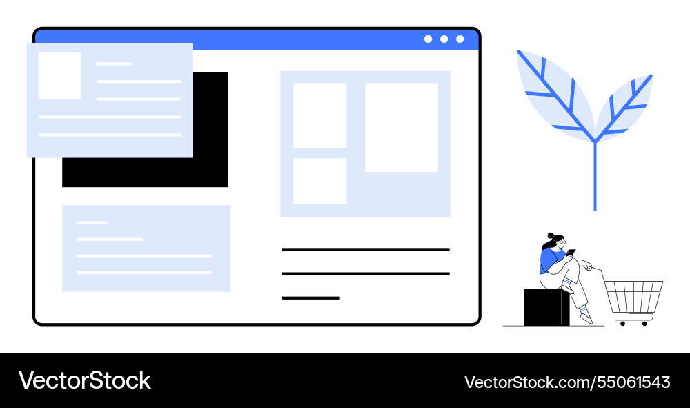 Modern web design with user interface elements vector image