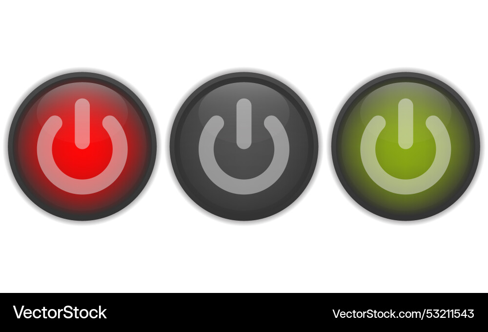 Power button in active inactive and stanby state vector image