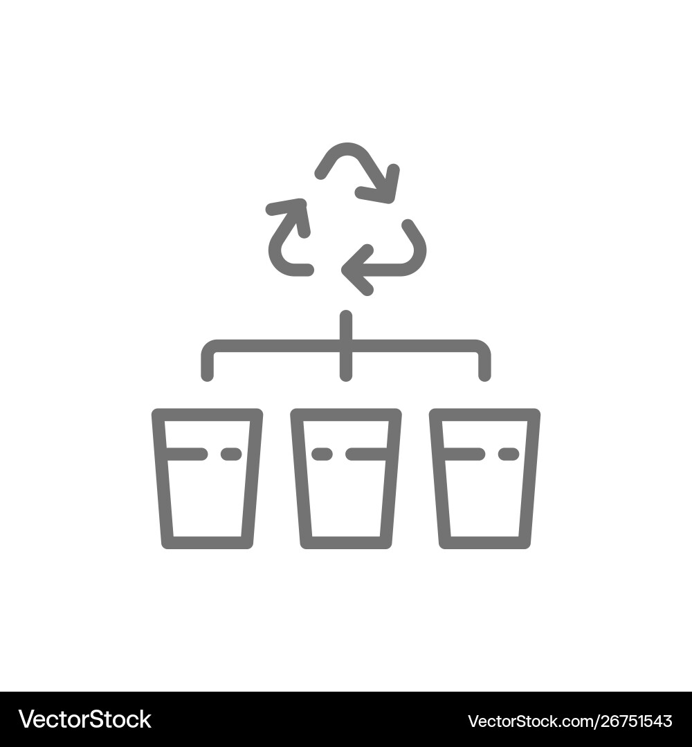 Separate garbage collection waste sorting line Separate garbage collection waste sorting line vector image