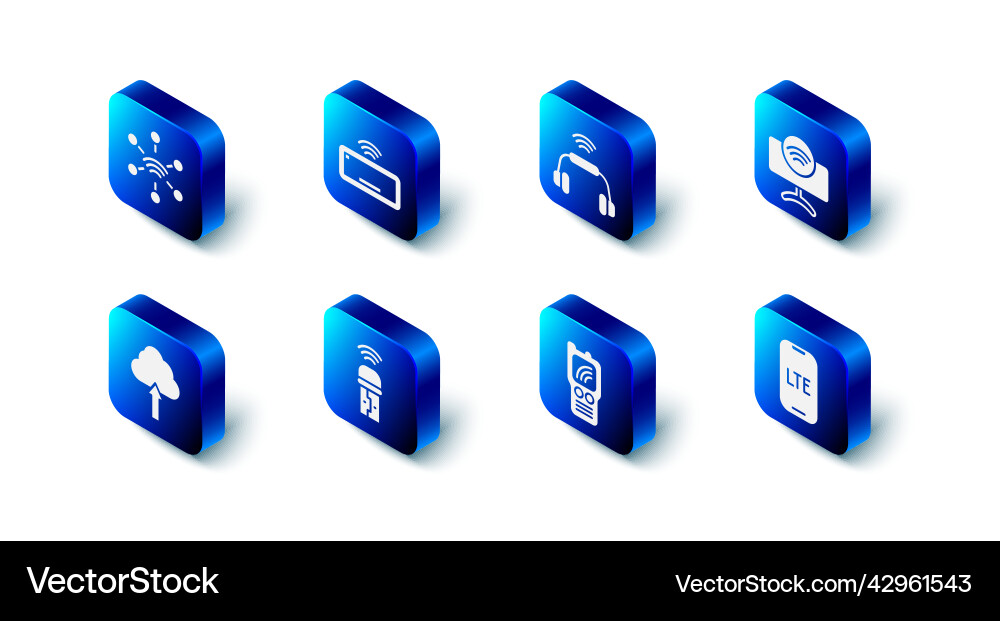 Set computer keyboard smart headphones system tv Vector Image