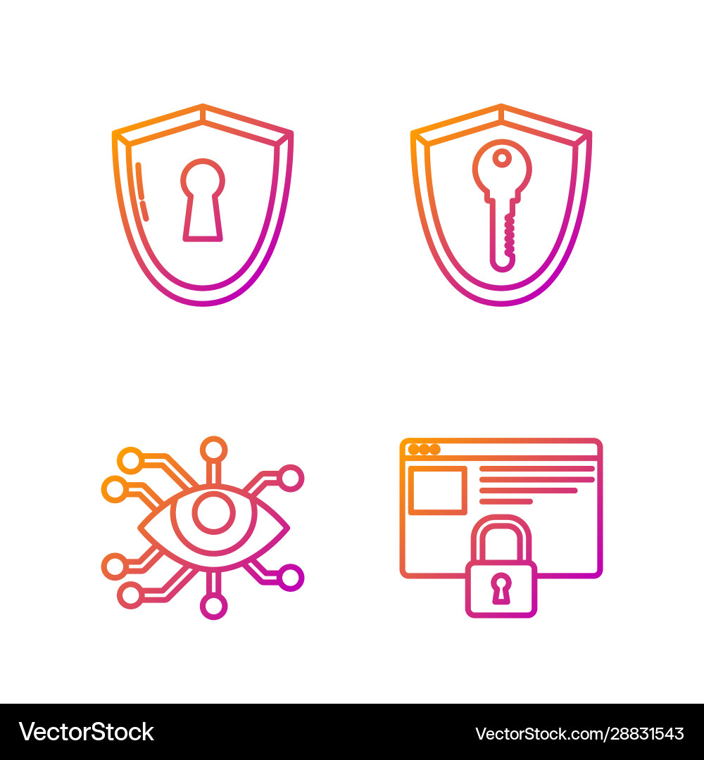 Set line secure your site with https ssl eye Set line secure your site with https ssl eye vector image