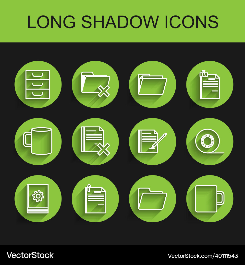 Set line user manual file document and paper clip Set line user manual file document and paper clip vector image