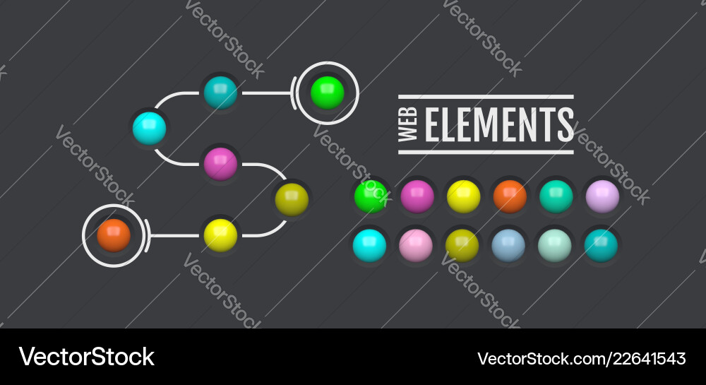Shiny Glass Button Icons - Web Elements vector image