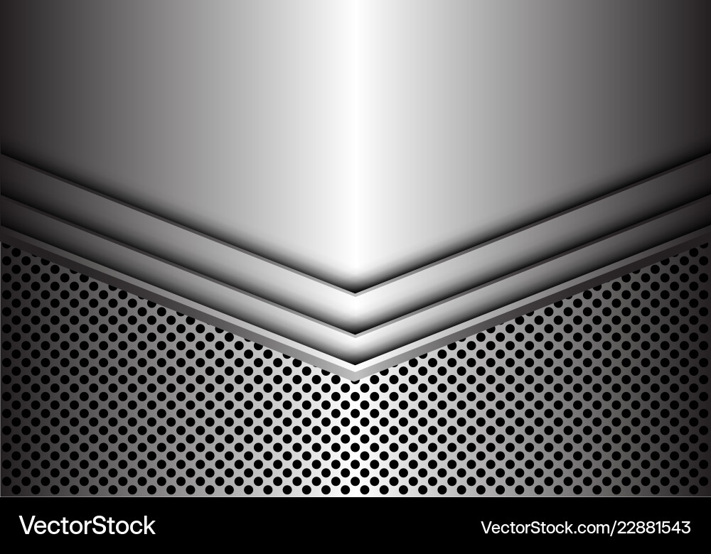 Silver arrow with circle mesh pattern Vector Image