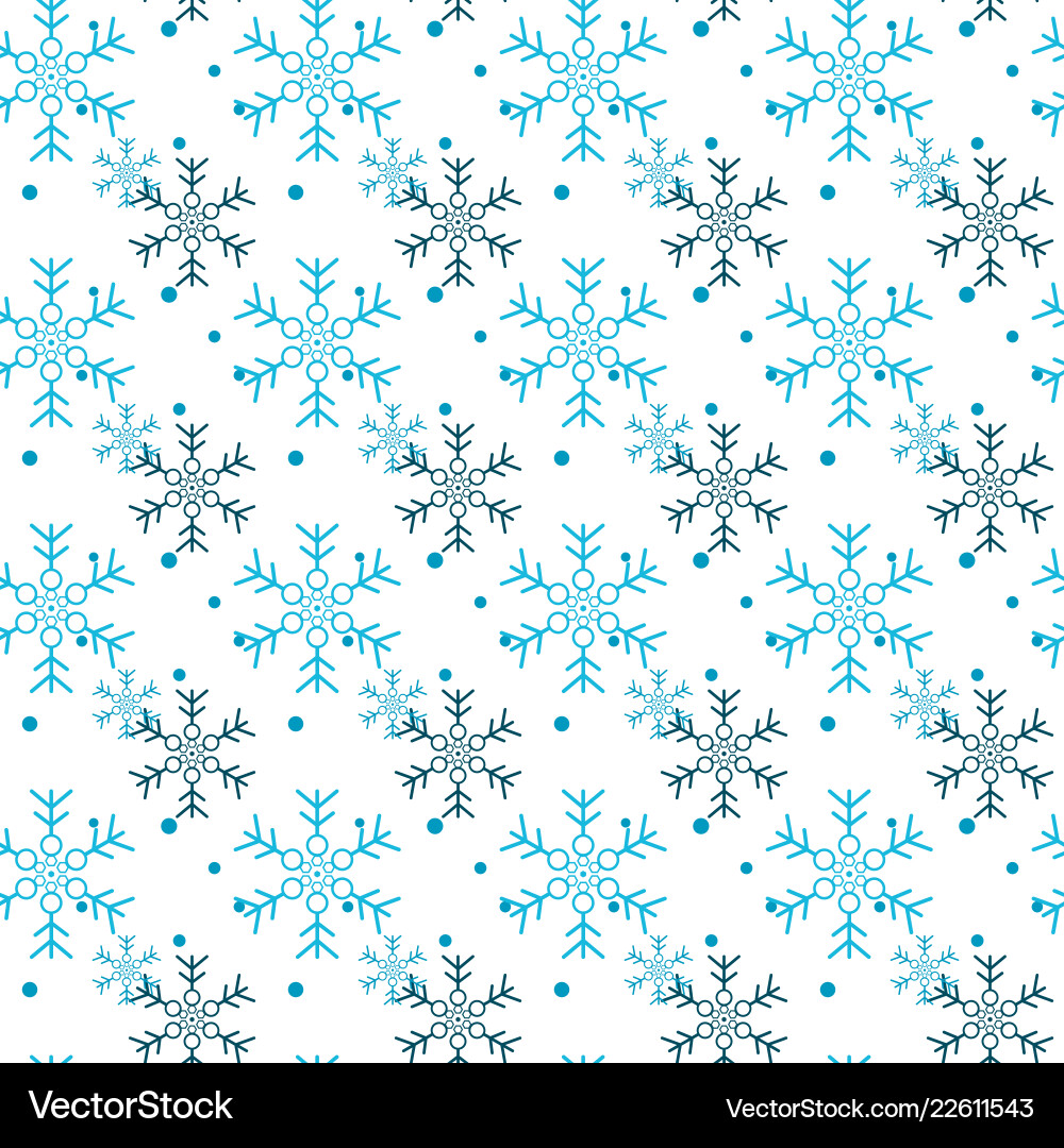 Snowflake simple seamless pattern blue snow Snowflake simple seamless pattern blue snow vector image