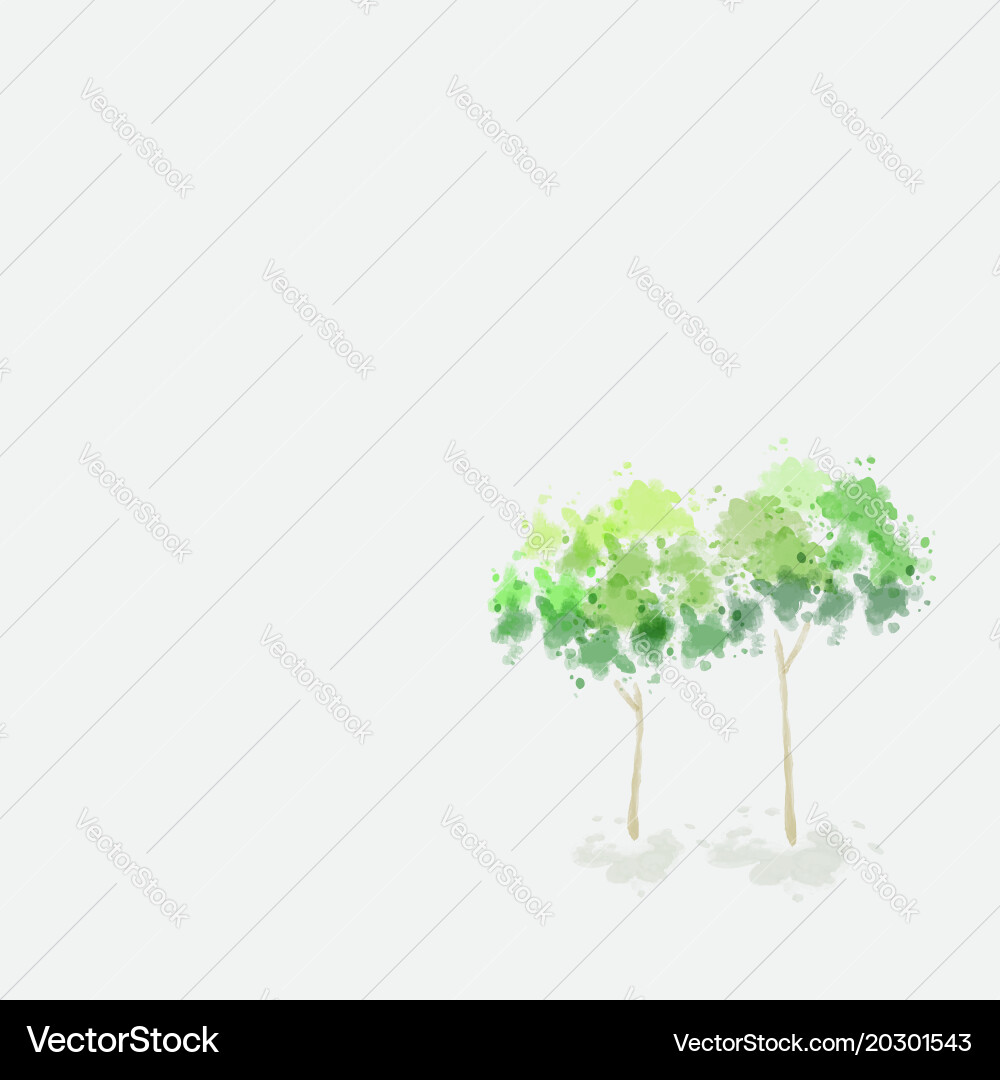 Tree design in water color style Vector Image
