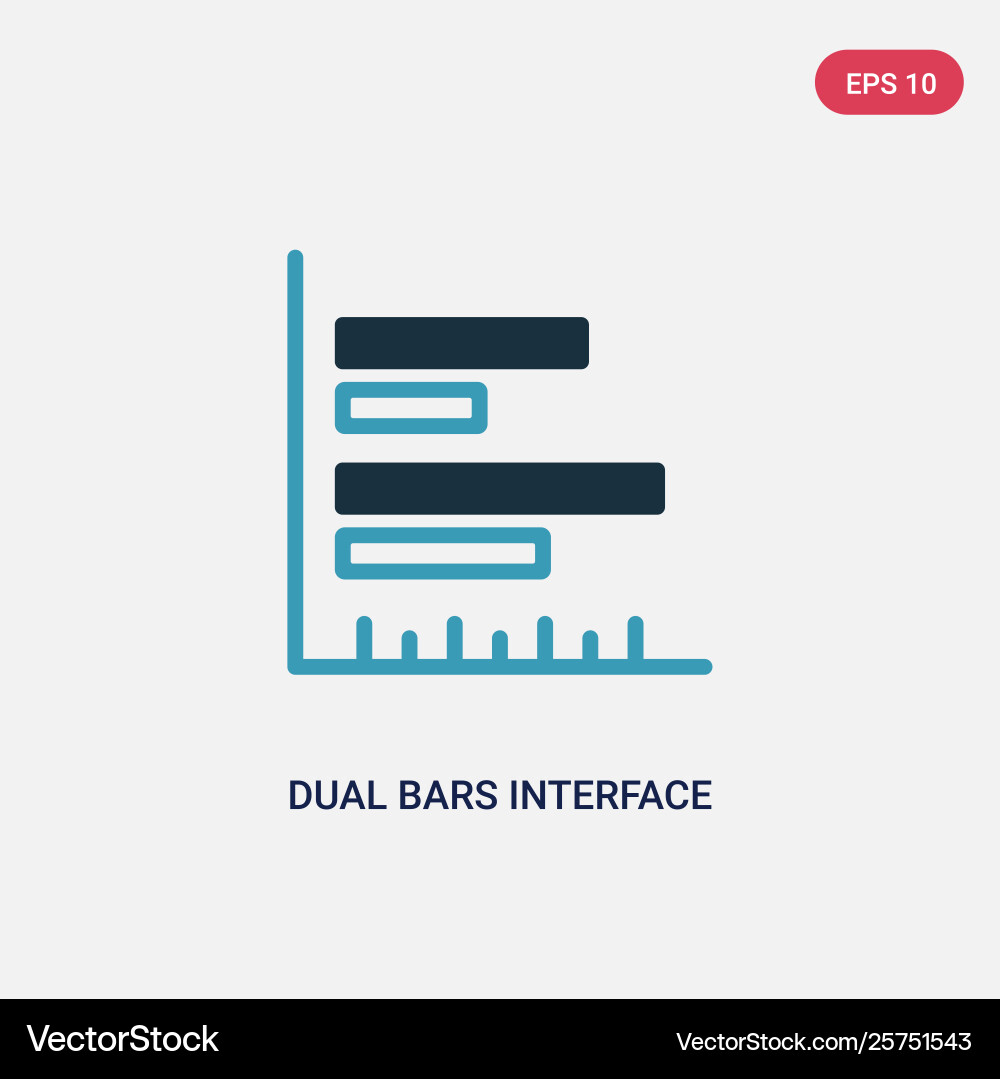 Two color dual bars interface icon from user vector image