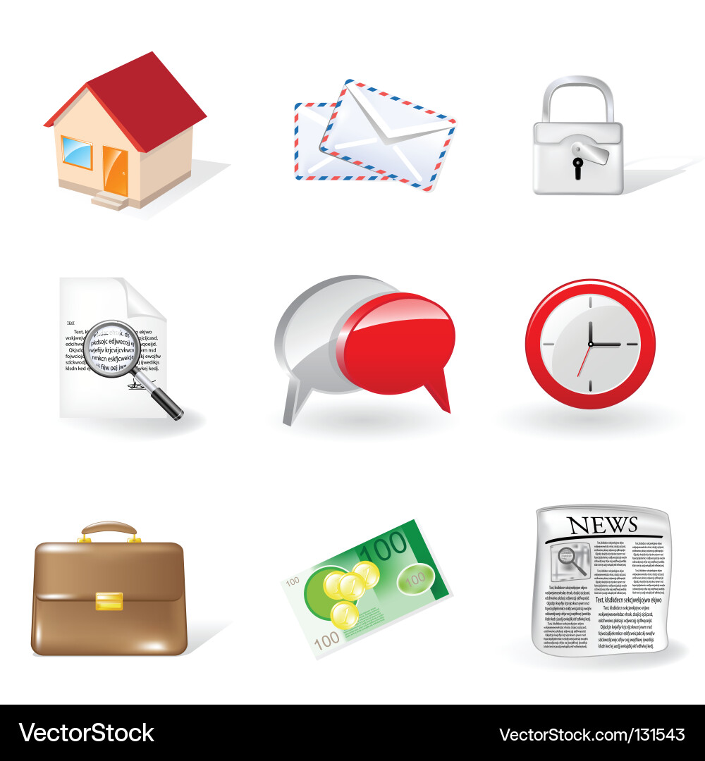 Web Icon Set - Business & Communication vector image