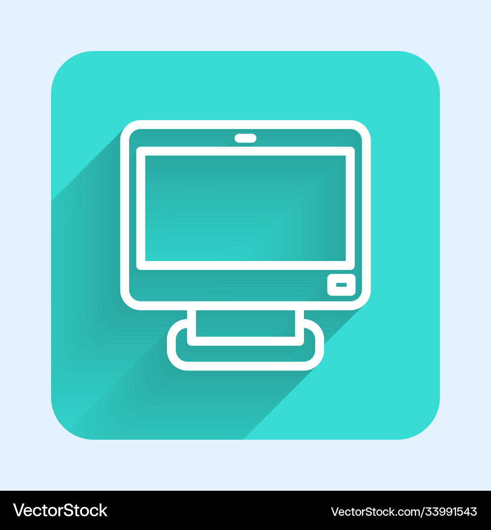 White line computer monitor screen icon isolated White line computer monitor screen icon isolated Vector Image