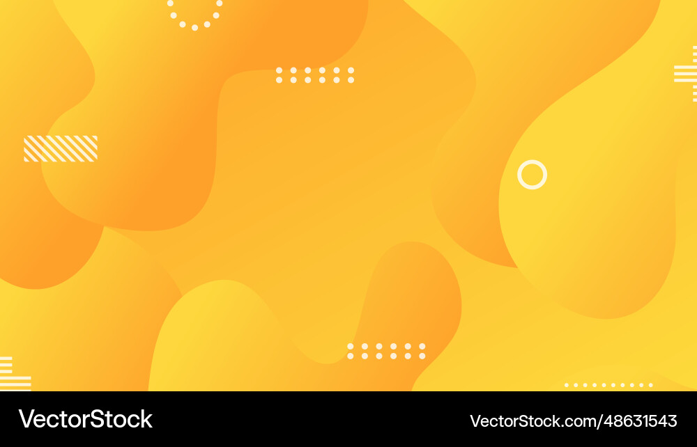 Yellow gradient dynamic fluid shapes abstract Vector Image