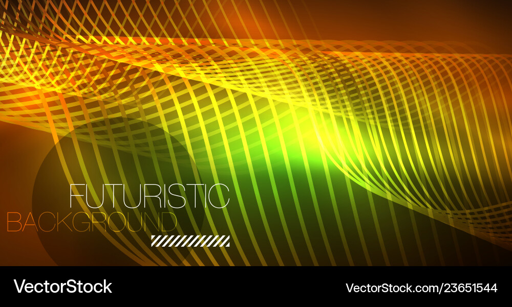 Abstract shiny glowinng color wave design element Vector Image