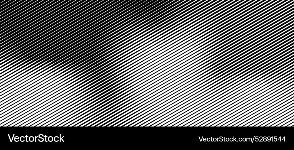 Black diagonal lines with a transition from thin Vector Image