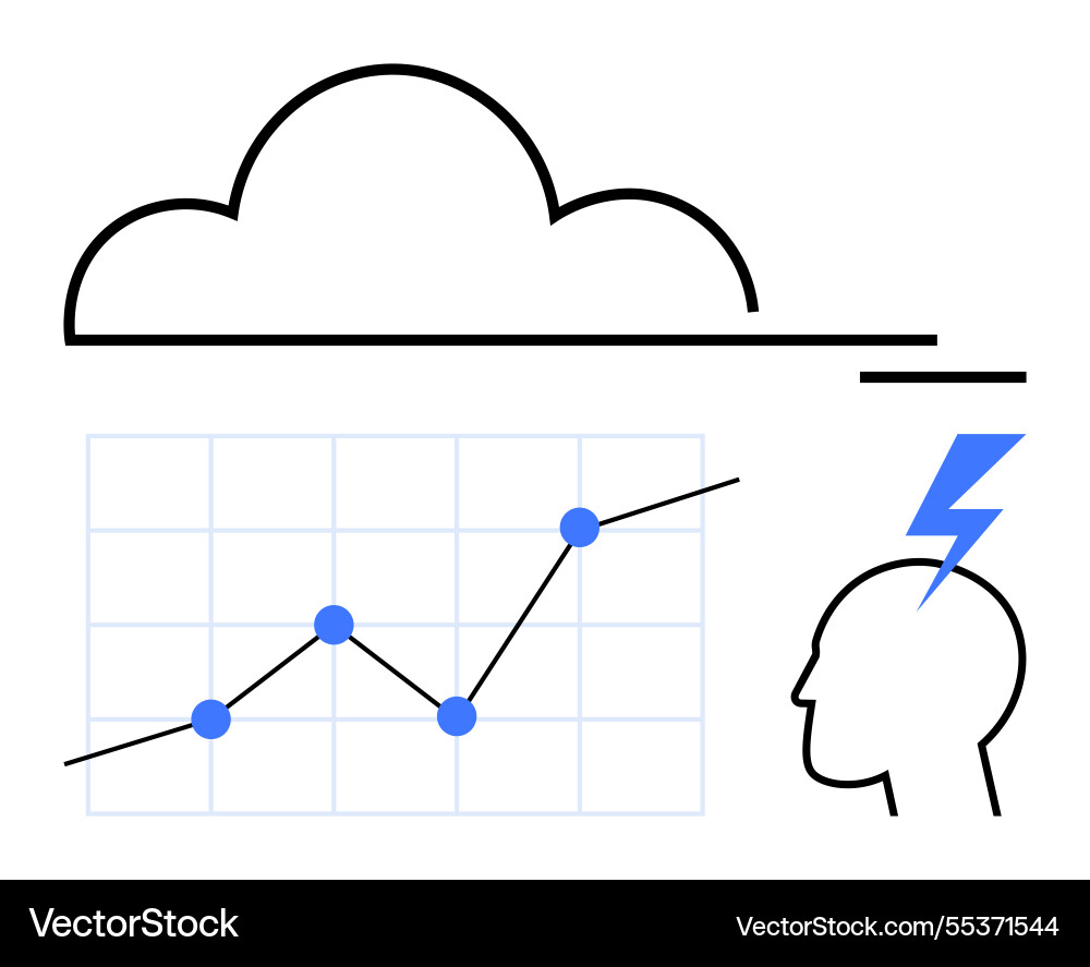 Cloud computing data analytics and creative Cloud computing data analytics and creative vector image
