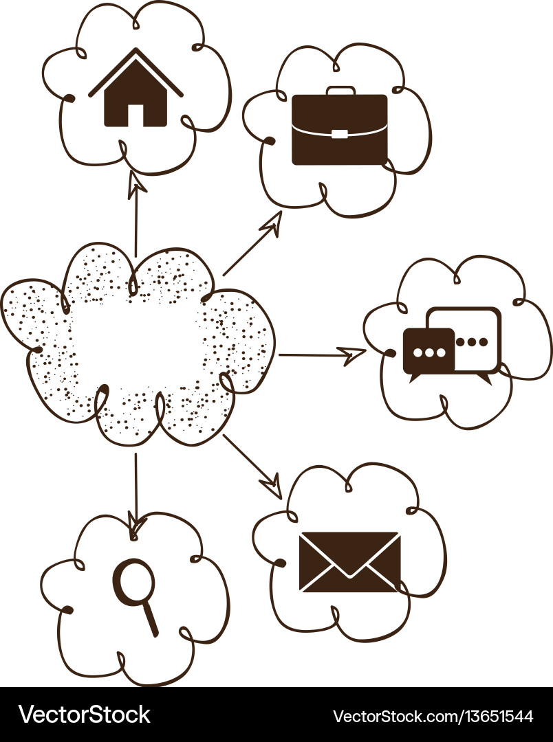 Cloud icons network service connection Cloud icons network service connection Vector Image