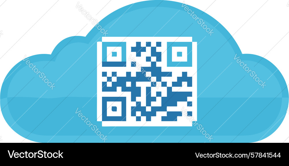 Cloud qr code quick digital access solution vector image