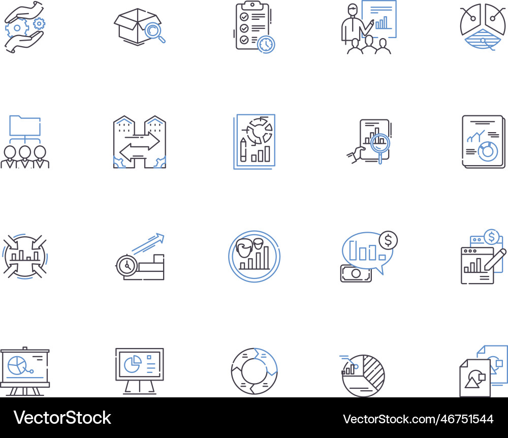 Database outline icons collection dbms Database outline icons collection dbms vector image