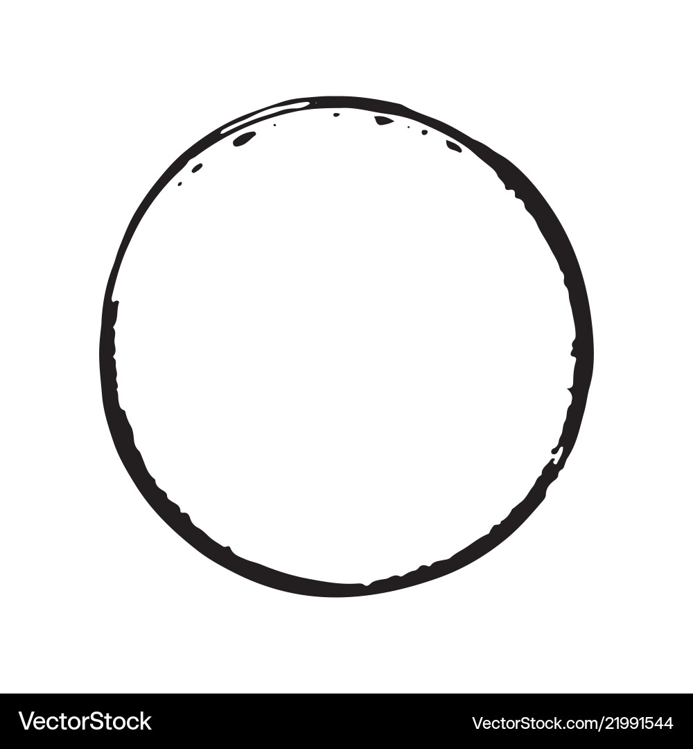 Grunge Round Frame - Textured Element vector image