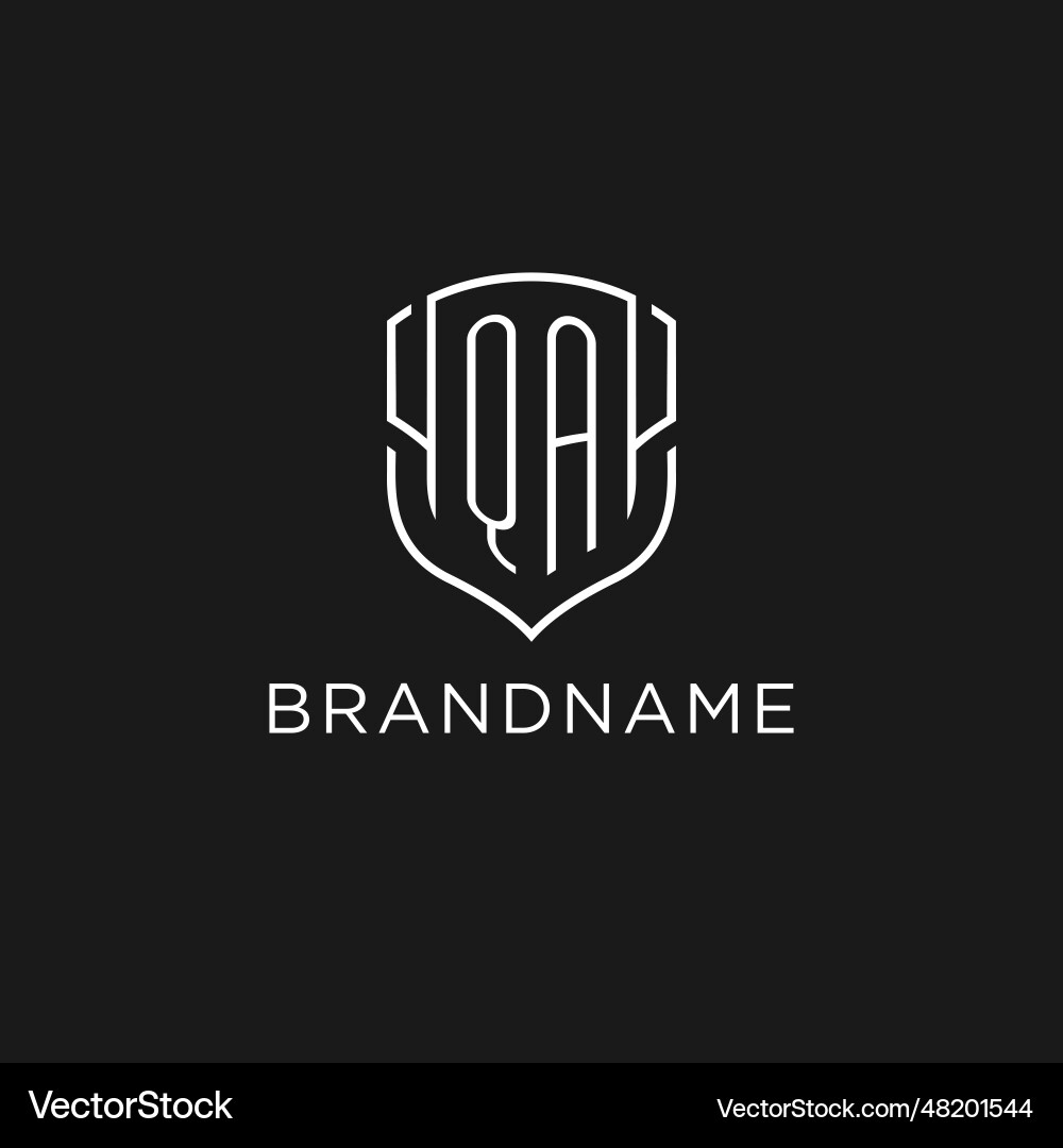 Initial qa logo monoline schild ikone form Initial qa logo monoline schild ikone form vektorbild