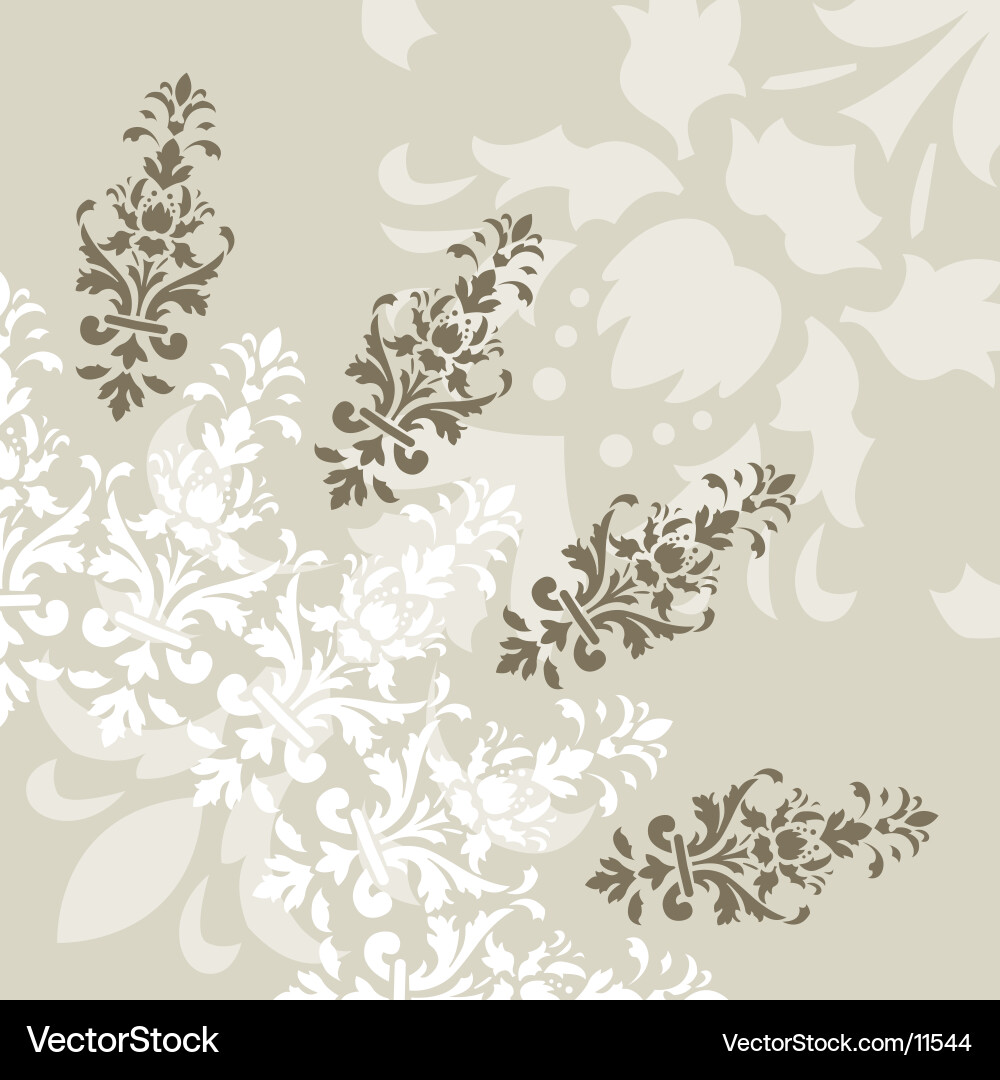 Intricate Floral Scroll Pattern Vector Image