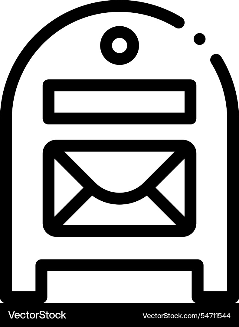 Mail box icon thin linear style design isolated vector image