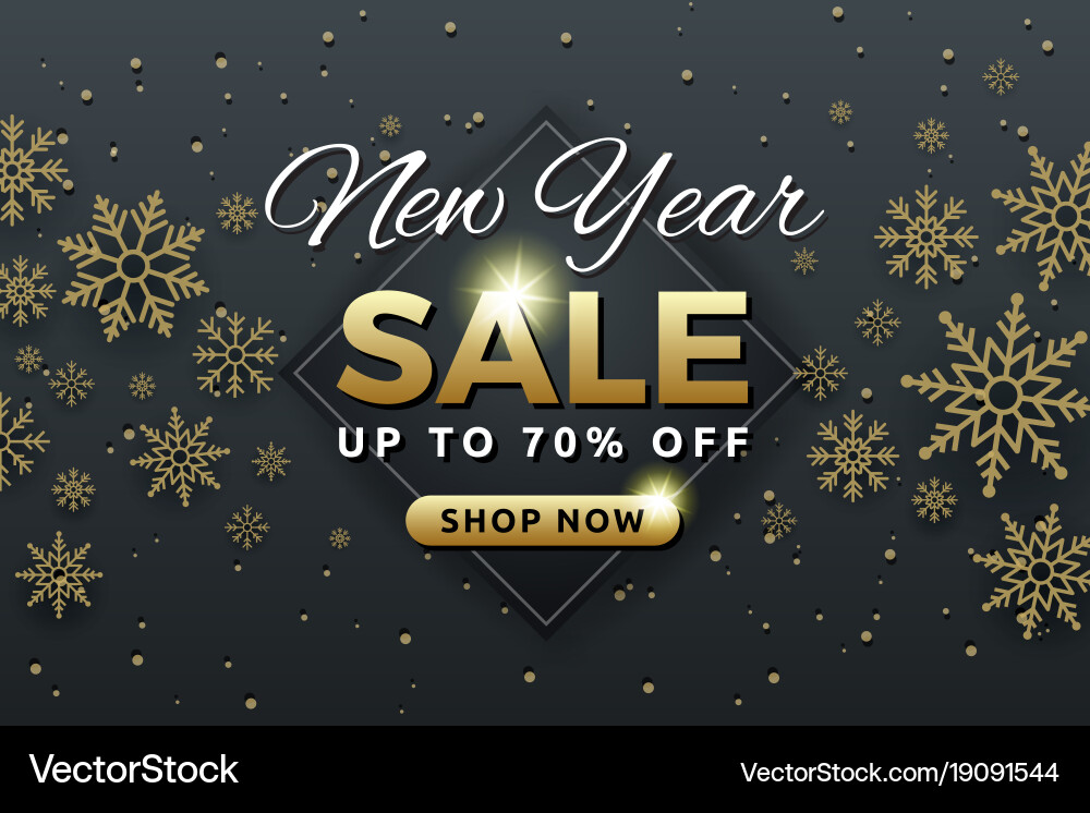 New year sale background banner template design vector image