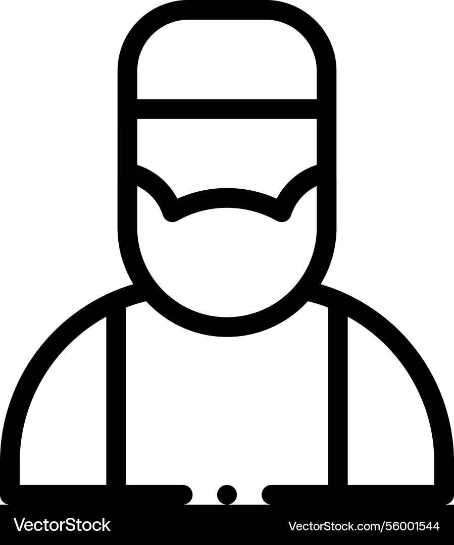 Old man icon thin linear style design isolated vector image