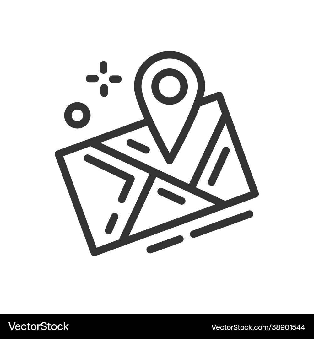 Point location icon in simple one line style vector image