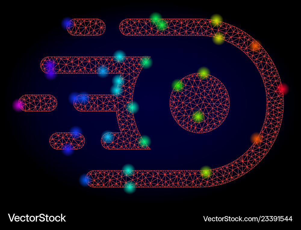 Red mesh speed core with spectrum colored Red mesh speed core with spectrum colored vector image