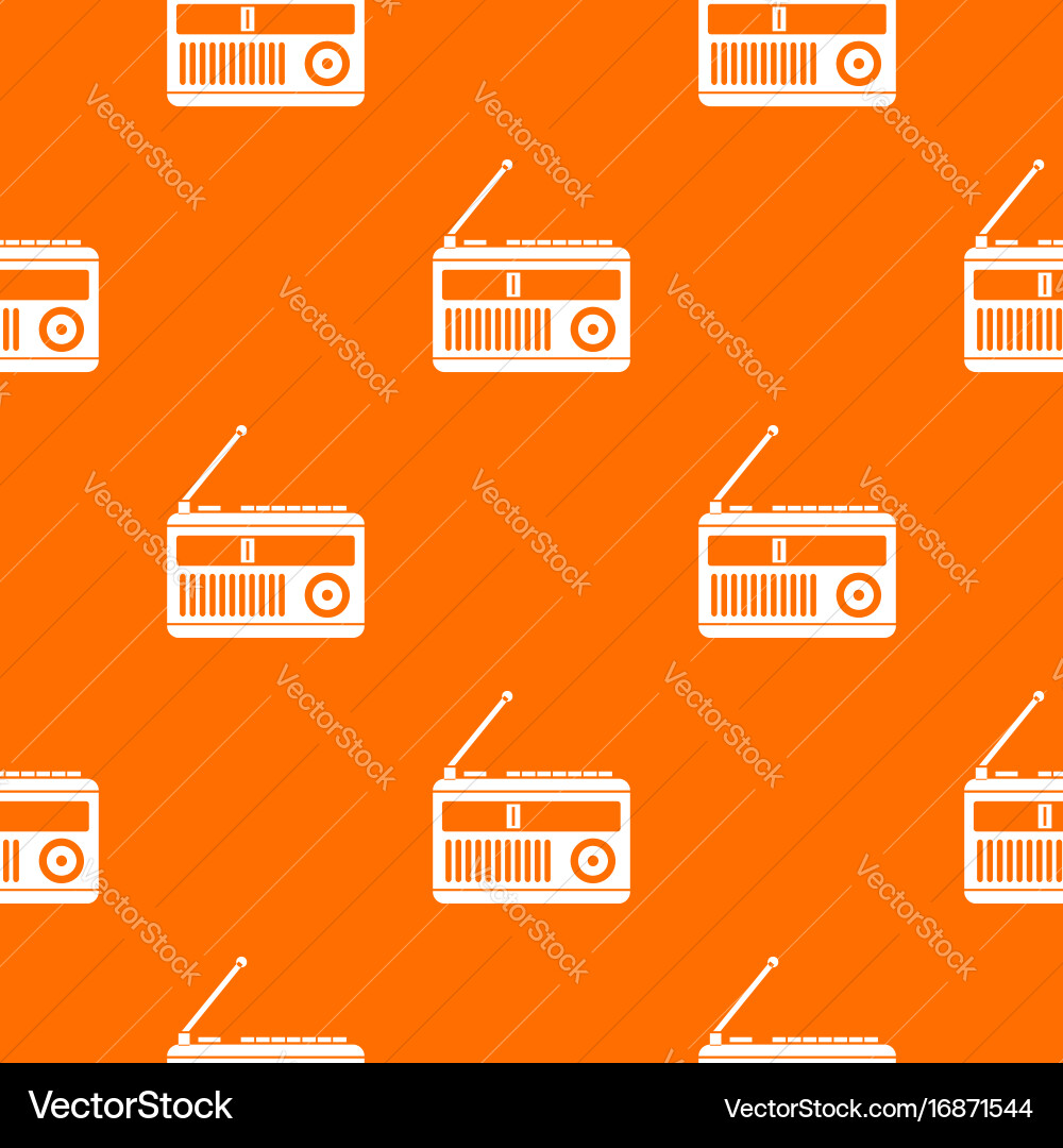 Retro radio pattern seamless Vector Image