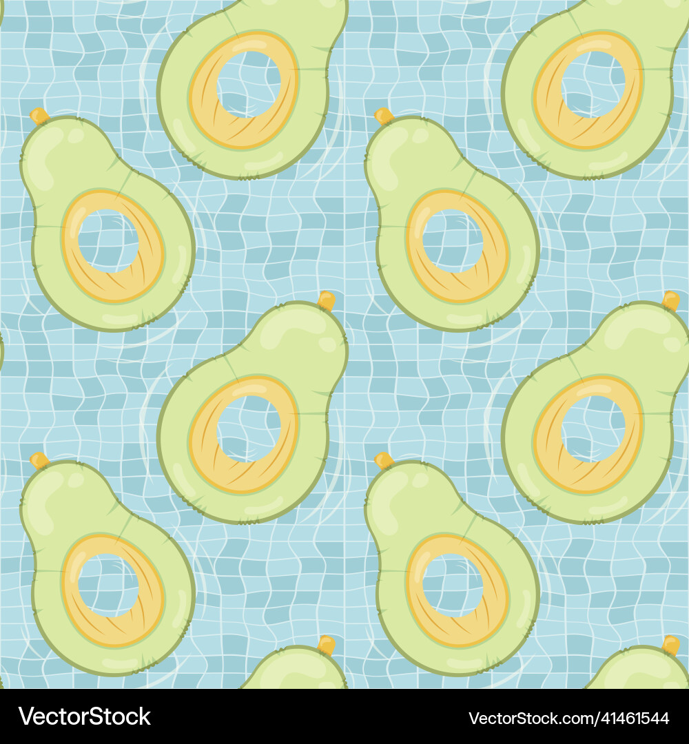 Seamless pattern with avocado shaped inflatable Vector Image