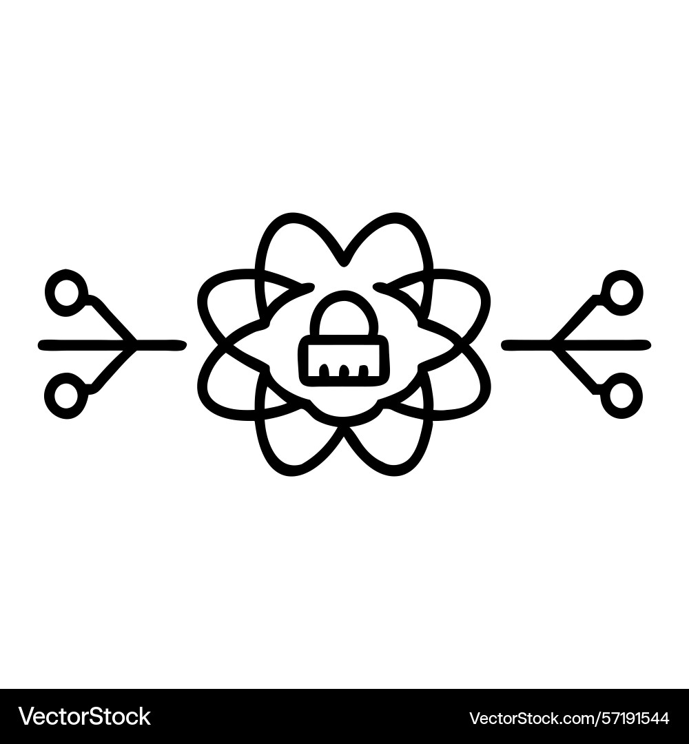 Secure network connection with atom Vector Image