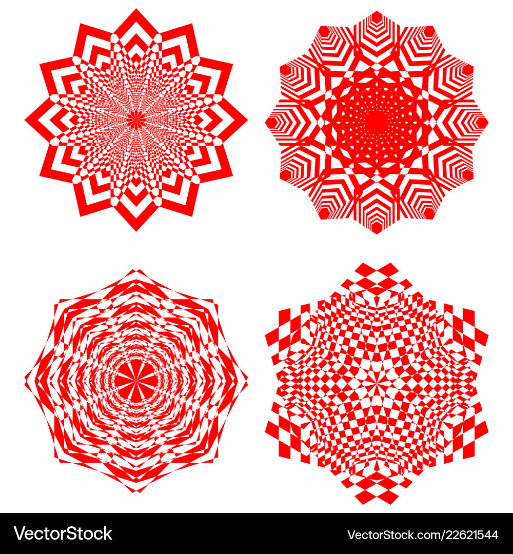 Set of simple geometric design elements red Set of simple geometric design elements red vector image