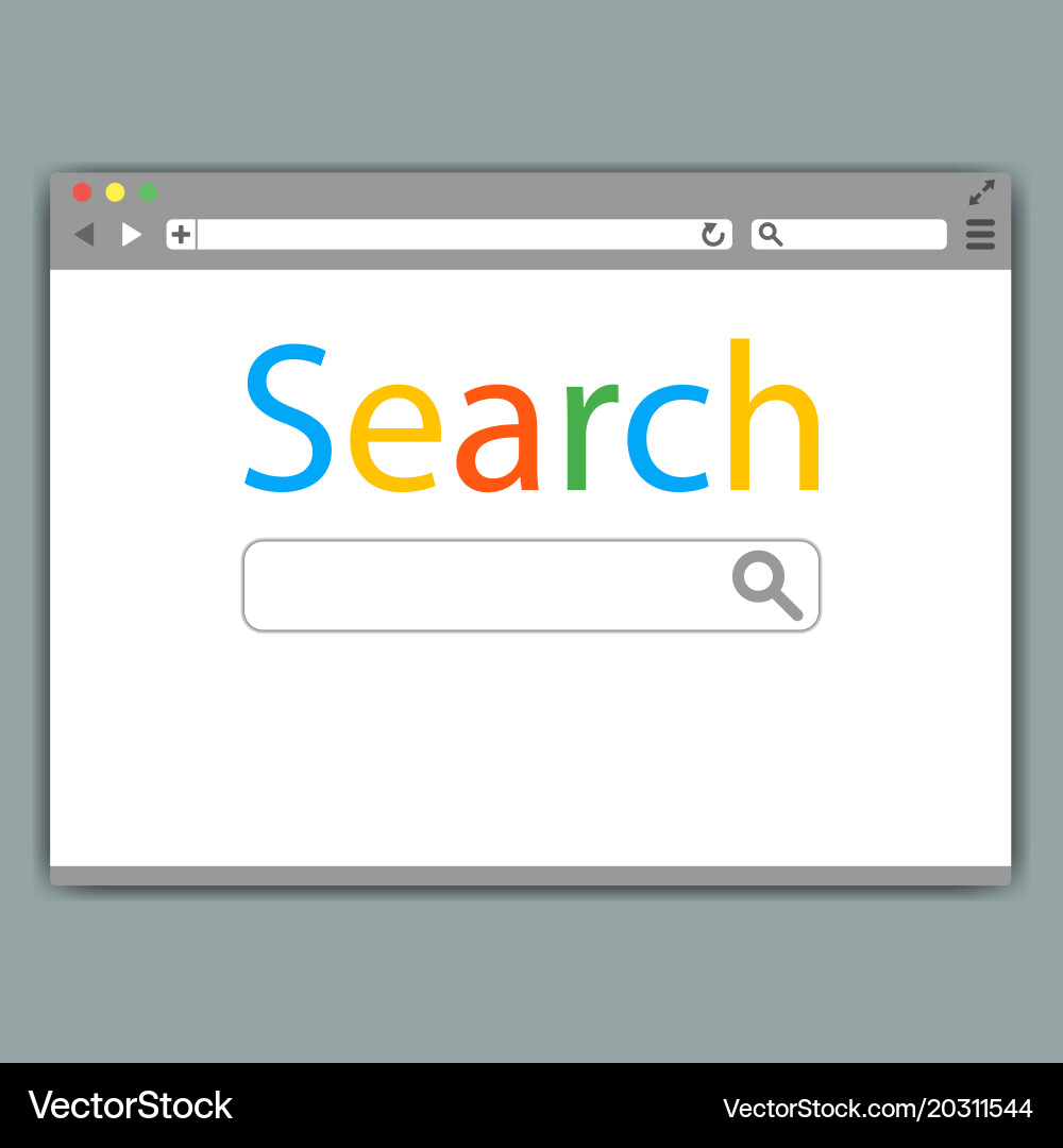 Simple browser window on gray background Vector Image