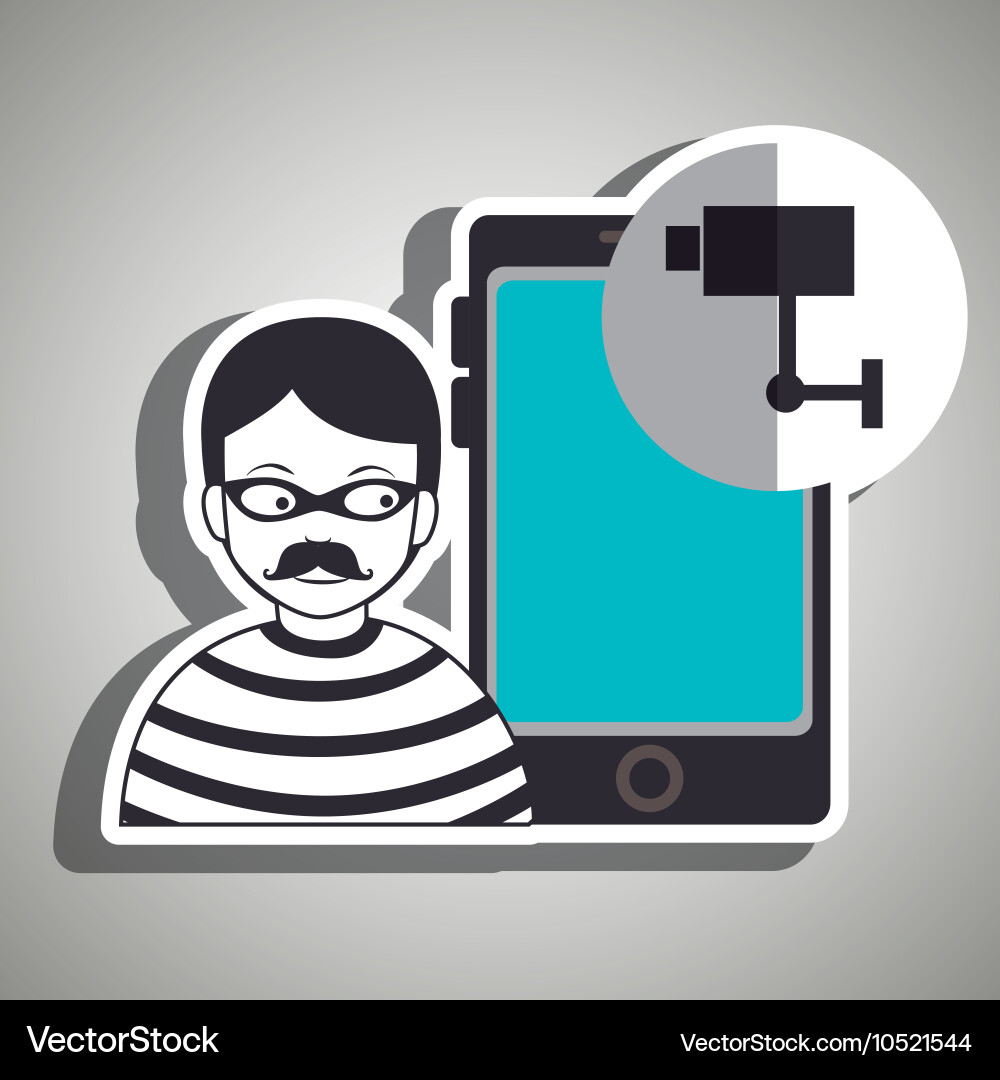 Smartphone security protection hacker Vector Image