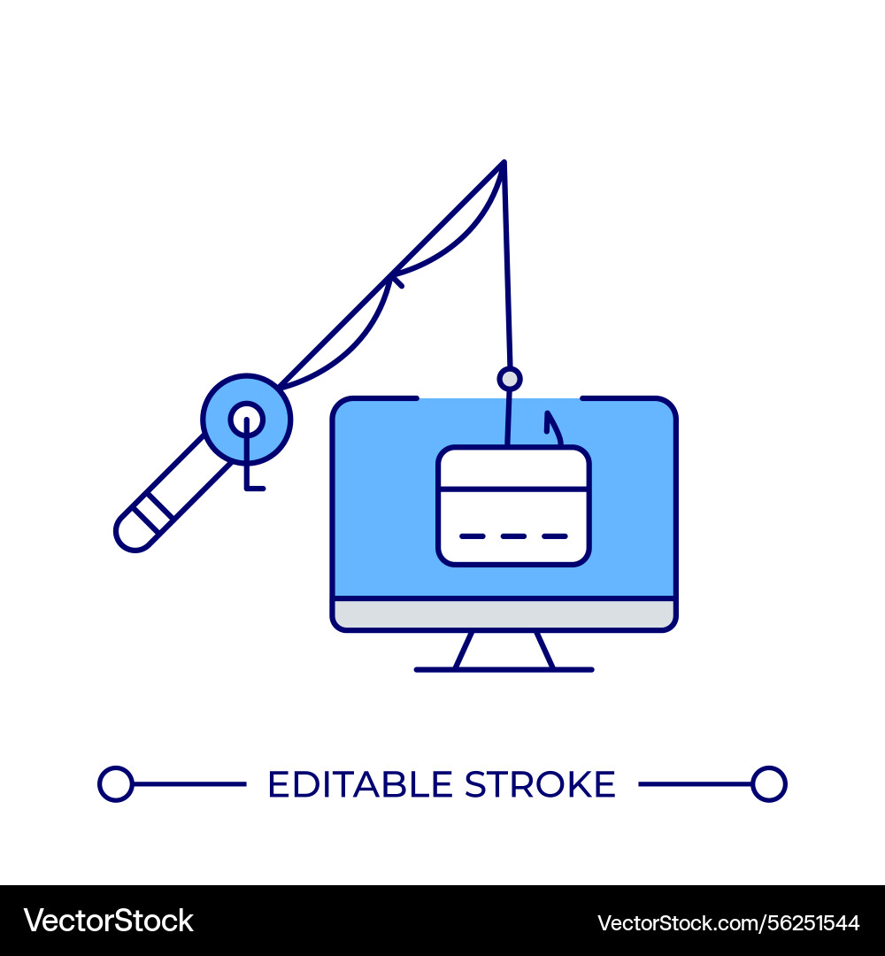 Stealing banking data line color icon Stealing banking data line color icon vector image