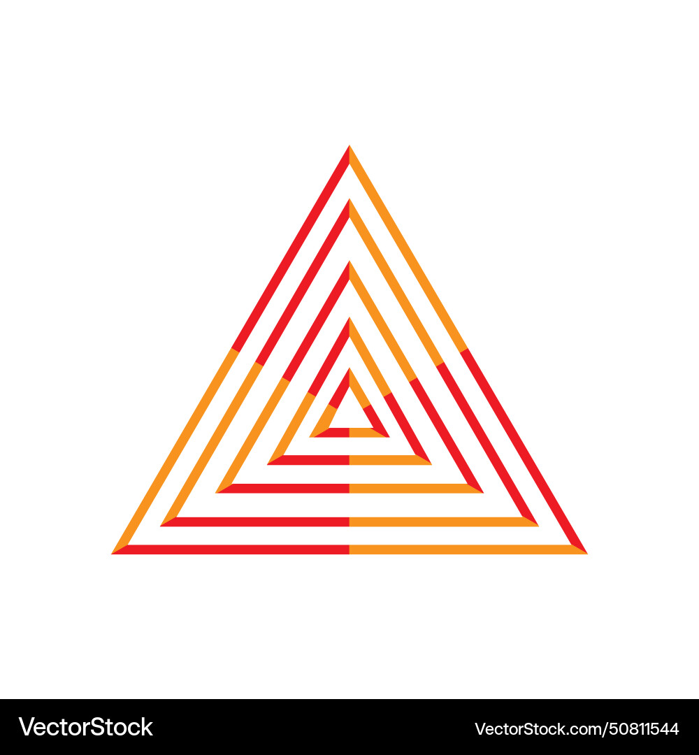 Triangle made of colorful lines Triangle made of colorful lines vector image