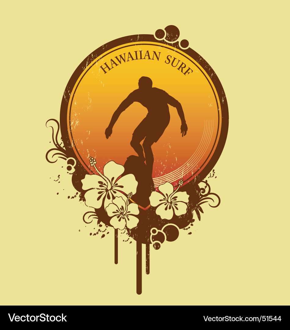 Tropisches Surf Emblem Vektorbild