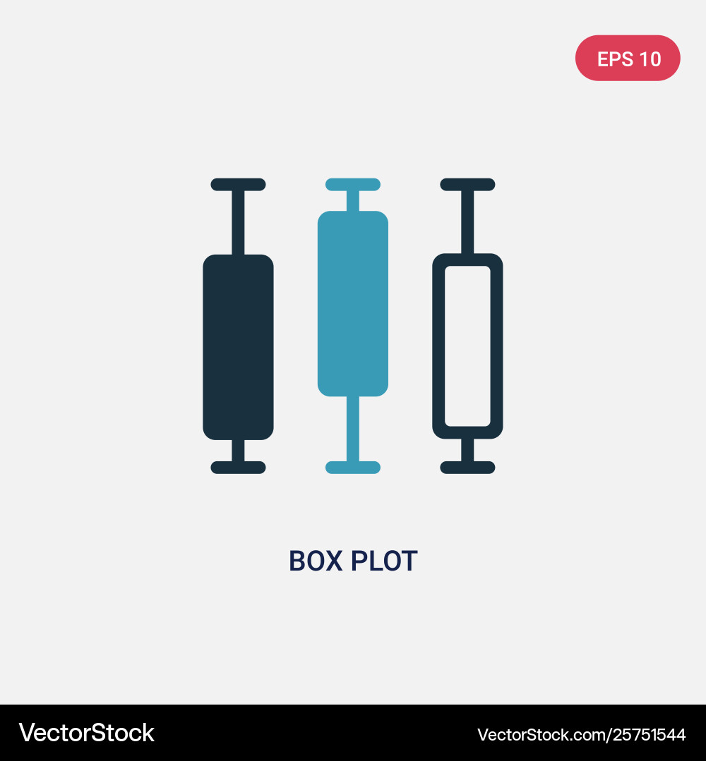Two color box plot icon from user interface Two color box plot icon from user interface Vector Image
